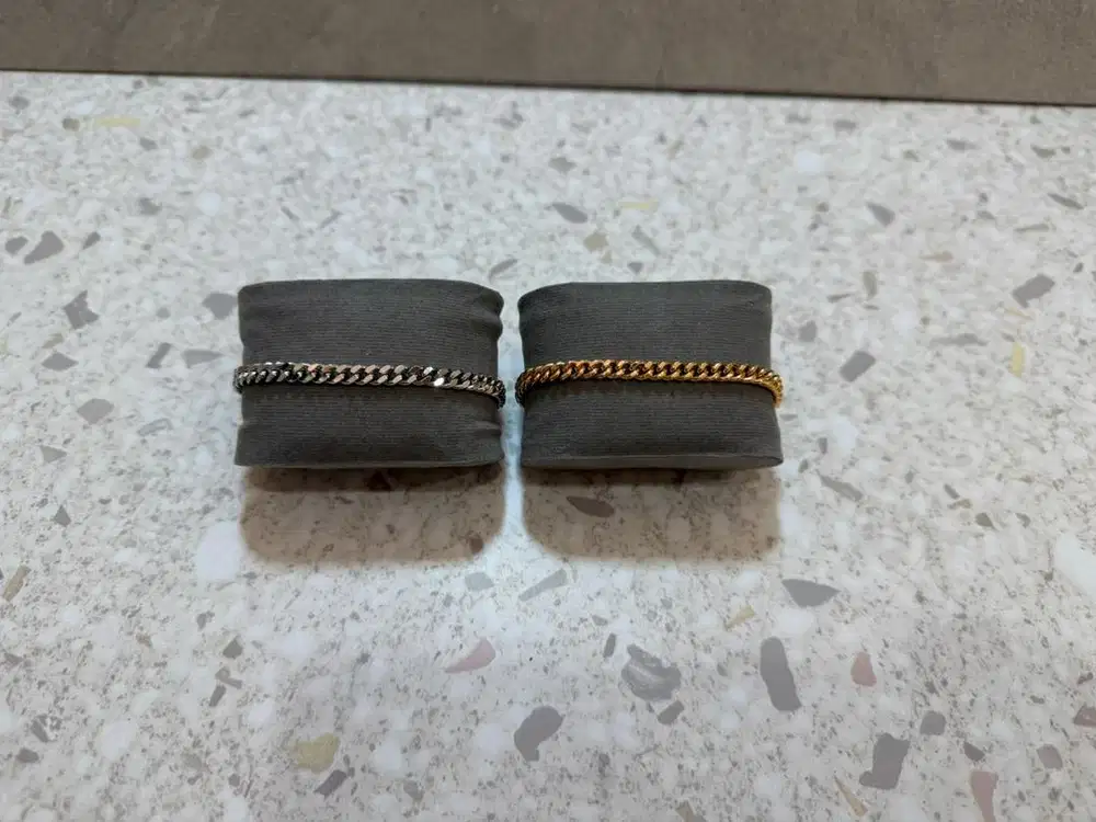 Gelang Rantai Wanita 2 Lonceng Titanium Anti Karat Premium
