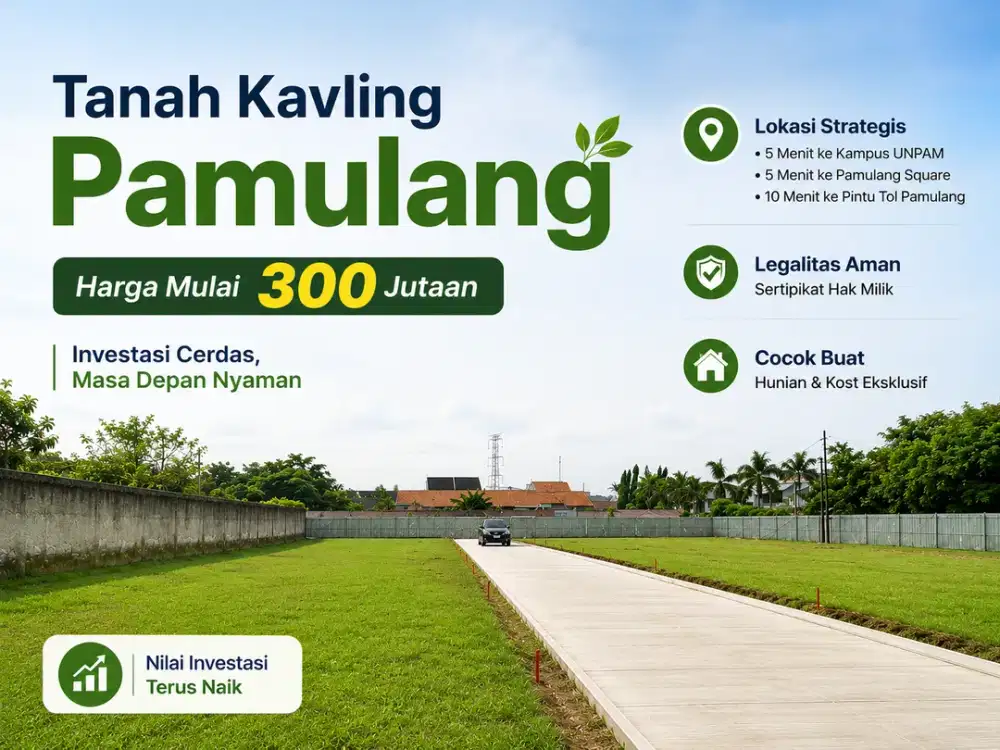 Tanah Kavling Dekat Alun-Alun Pamulang, Terima SHM Pecah
