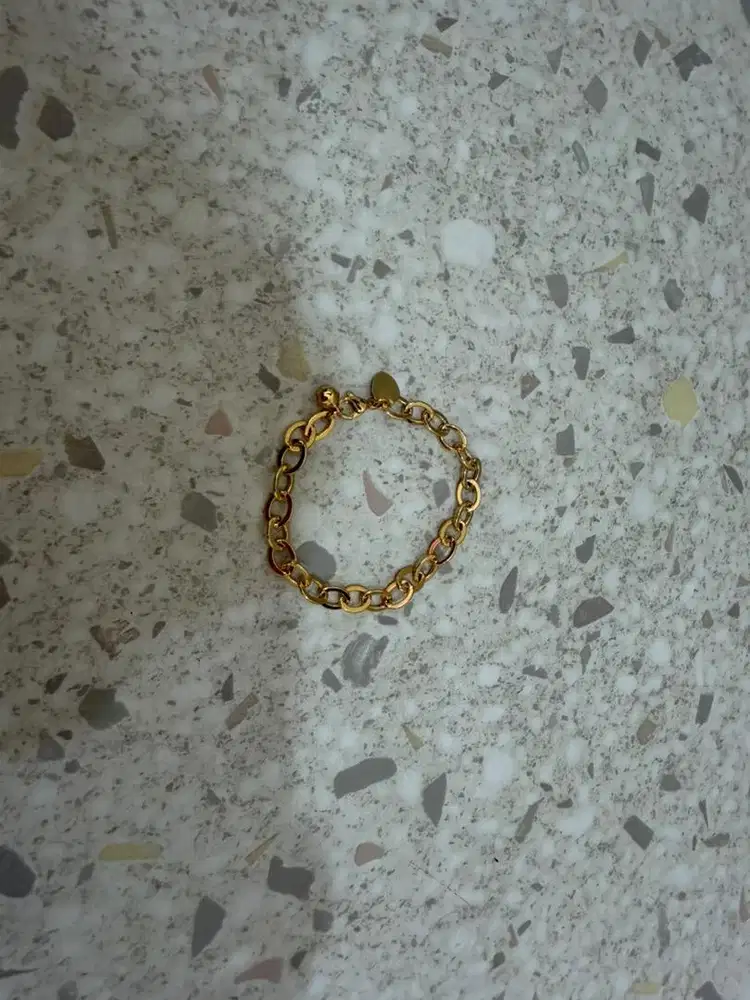 Gelang Rantai Wanita 1 Lonceng Titanium Anti Karat Premium