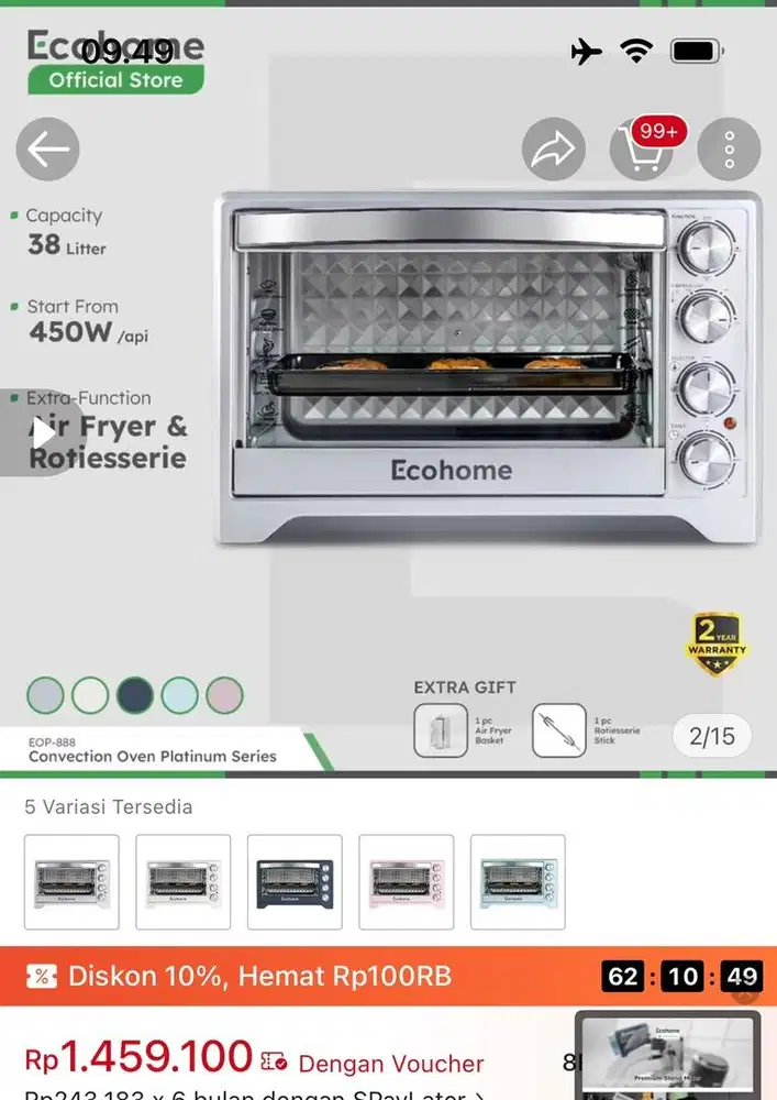 Oven Ecohome silver