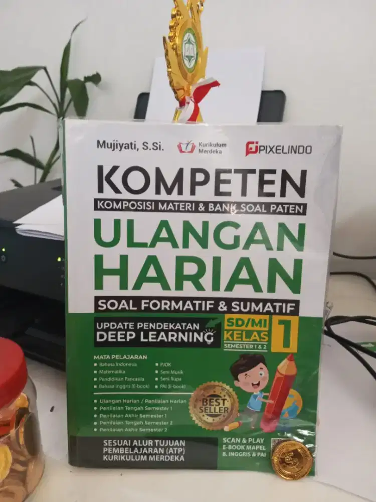 Buku Kompeten ulangan harian SD/MI kelas 1 edisi Deep Learning