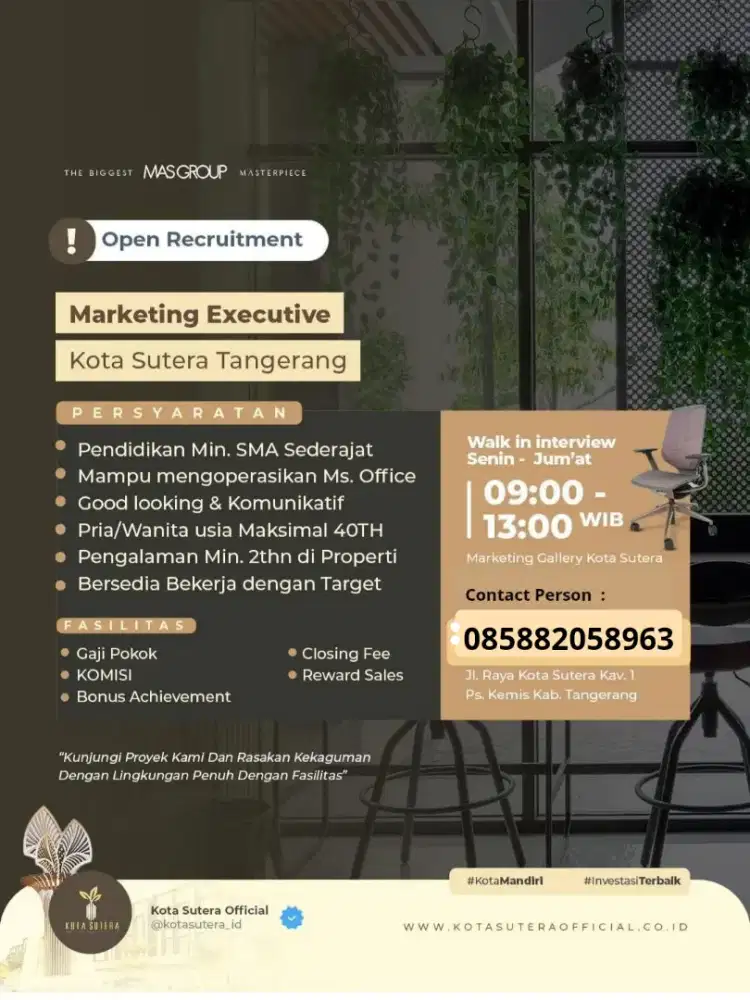 LOKER SALES Properti Di BUTUHKAN URGENT.