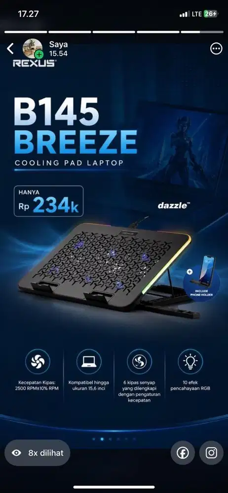 Cooling laptop rexus B145 breeze