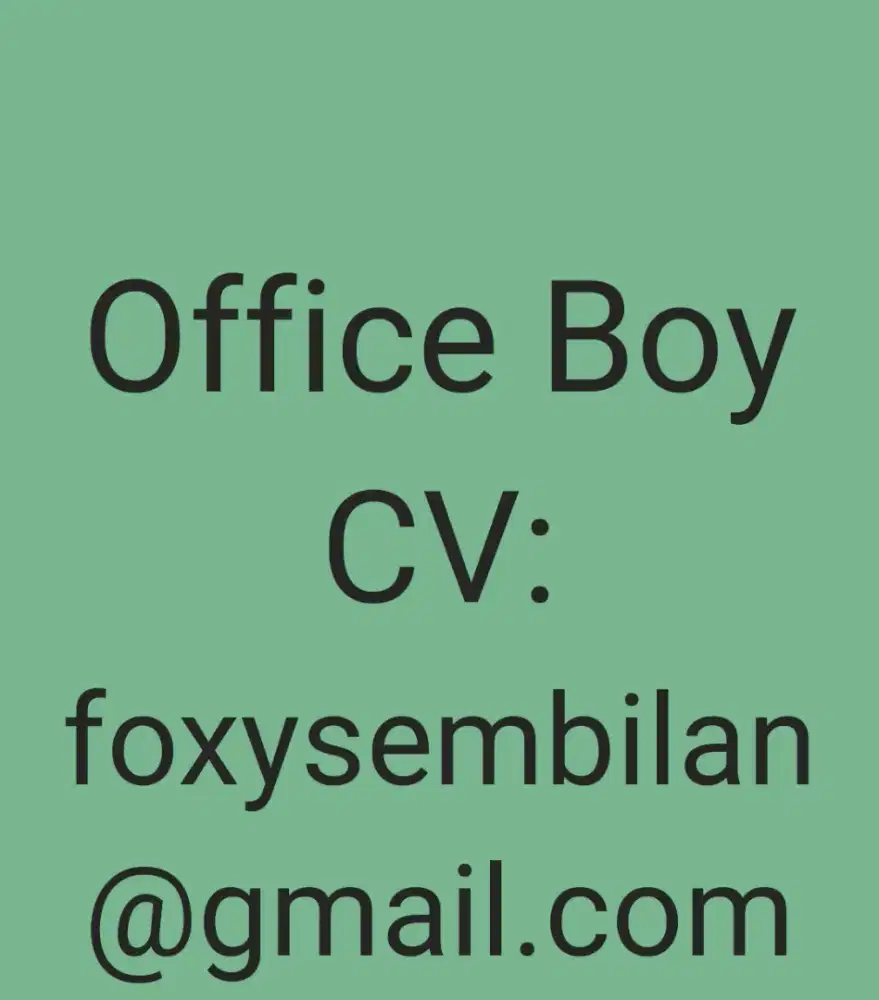 Lowongan Kerja Office Boy (OB)