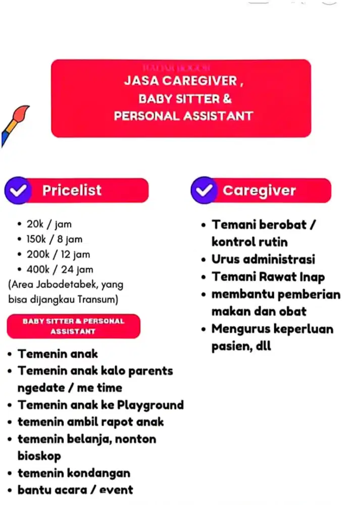 Jasa caregiver & baby sitter