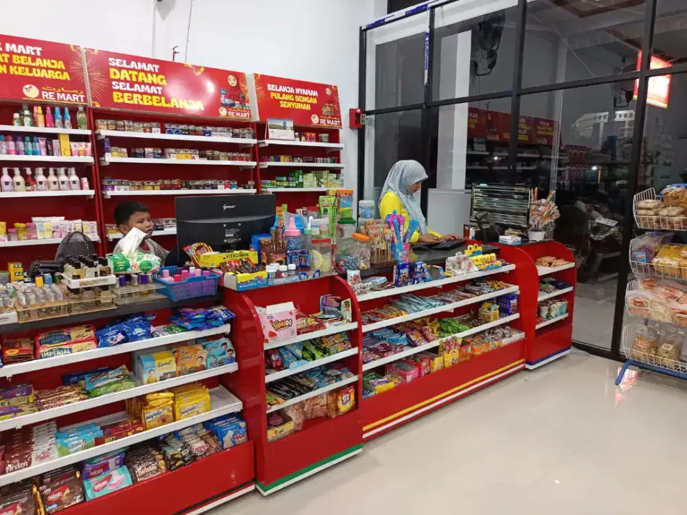 Meja kasir alfamart Meja kasir minimarket Rak kasir toko sembako