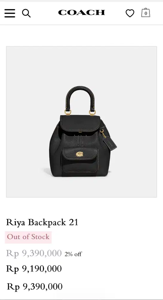 Tas Coach Riya Backpack 21 ORIGINAL