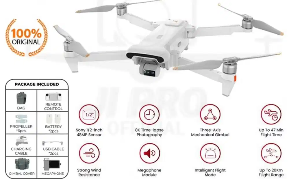 Drone FIMI X8 TELE max 2 Baterai + Tas + Bonus Garansi Resmi
