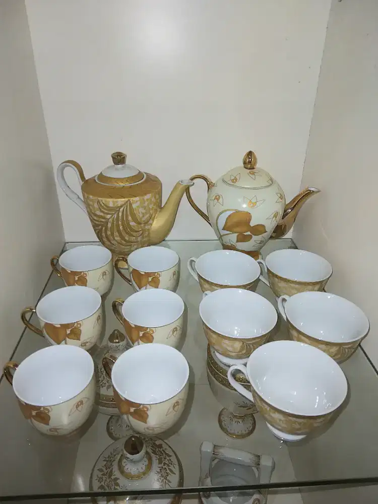 Jual cepat pajangan tea set keramik