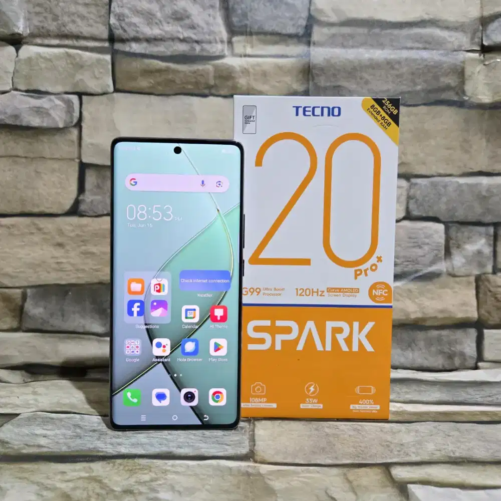 Techno Spark 20 Pro plus 4G 8/256 fullset segel mulus 98% siap pakai