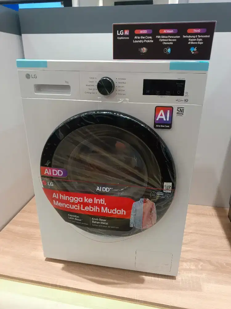 Mesin Cuci teknologi AI nih!! Lagi promo LG FLFB1207S6WB 7 Kg