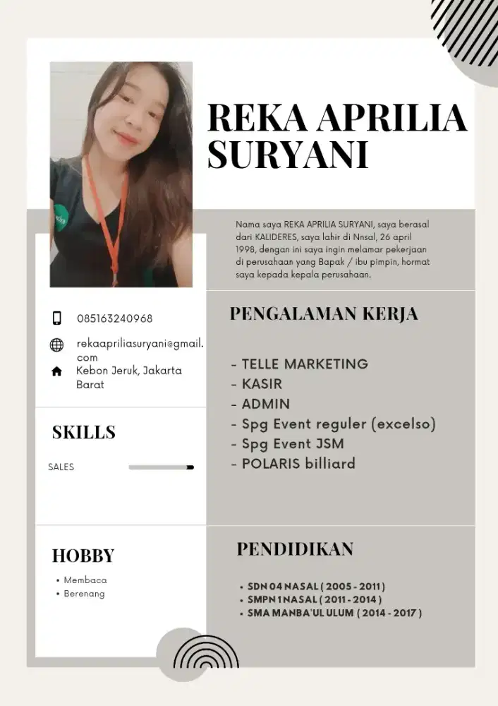 mencari pekerjaan sebagai SPG , RACKER BILLIARD , , DAN SERVER
