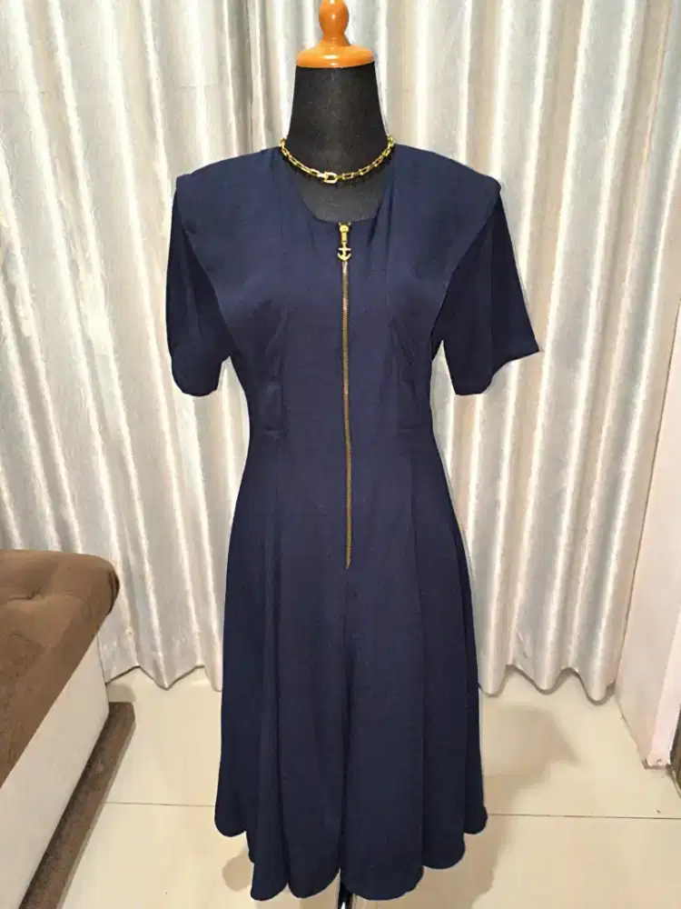 TF0029 preloved dress navy lgn pndk uk. LD=100 Pjg=110 LK=24