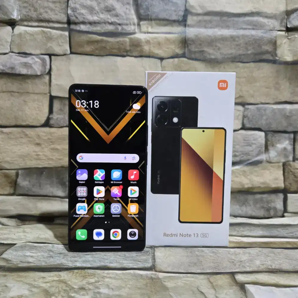 Xiaomi redmi note 13 5G 8/256 black fullset segel mulus 95%