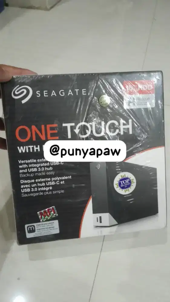 Seagate One Touch with Hub 10TB External HDD USB-C & USB 3.0