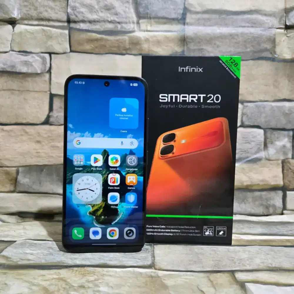 Infinix smart 20 4G 4/64 blue fullset segel mulus 98% bergaransi