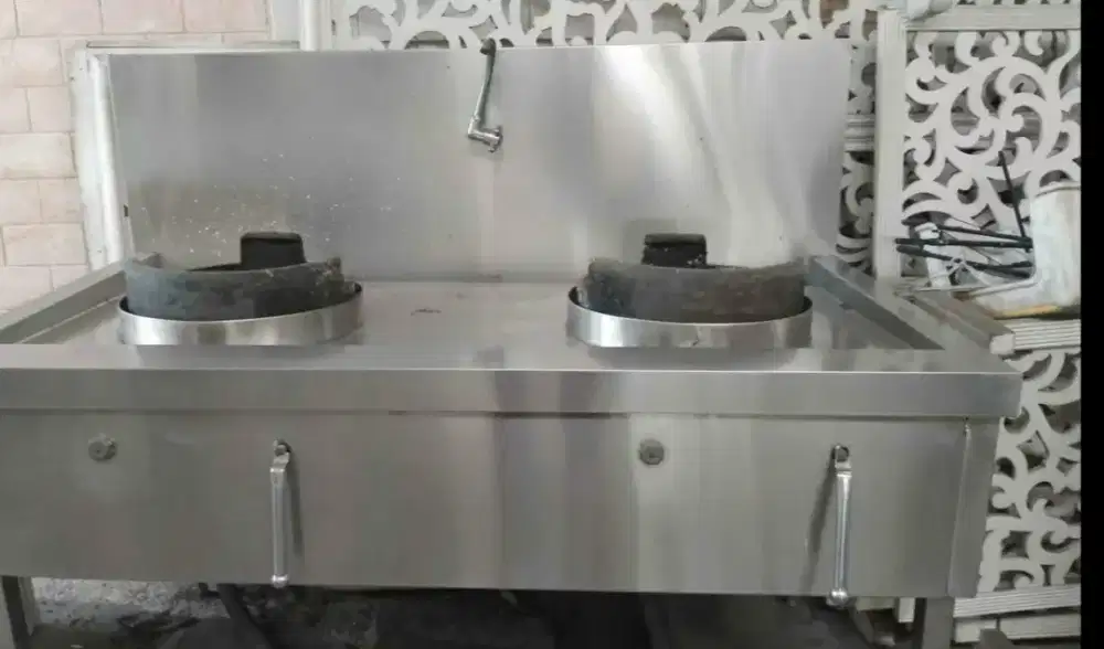 Tempat Kompor 2 Tungku Stainless Steel