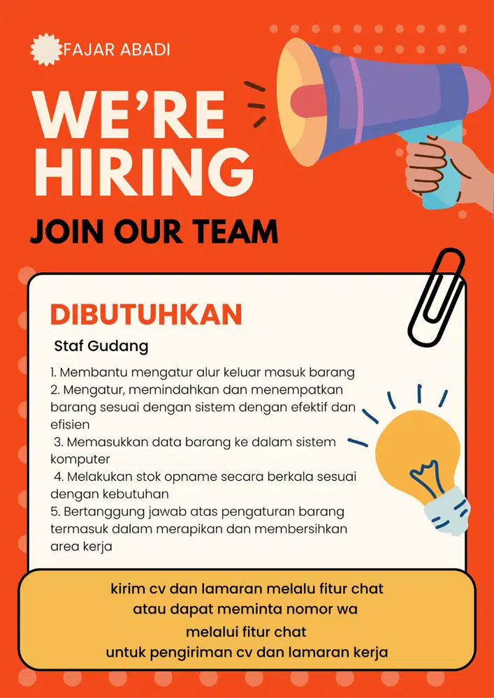 LOWONGAN STAFF GUDANG
