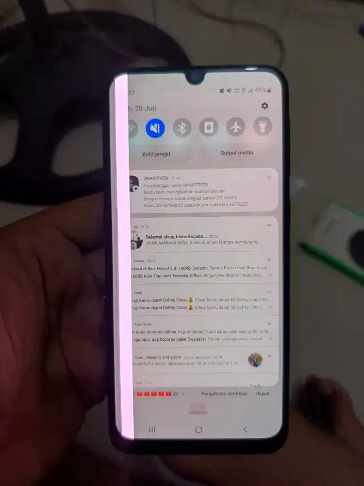 Samsung M21 Minus lightsaber normal ex pemakaian