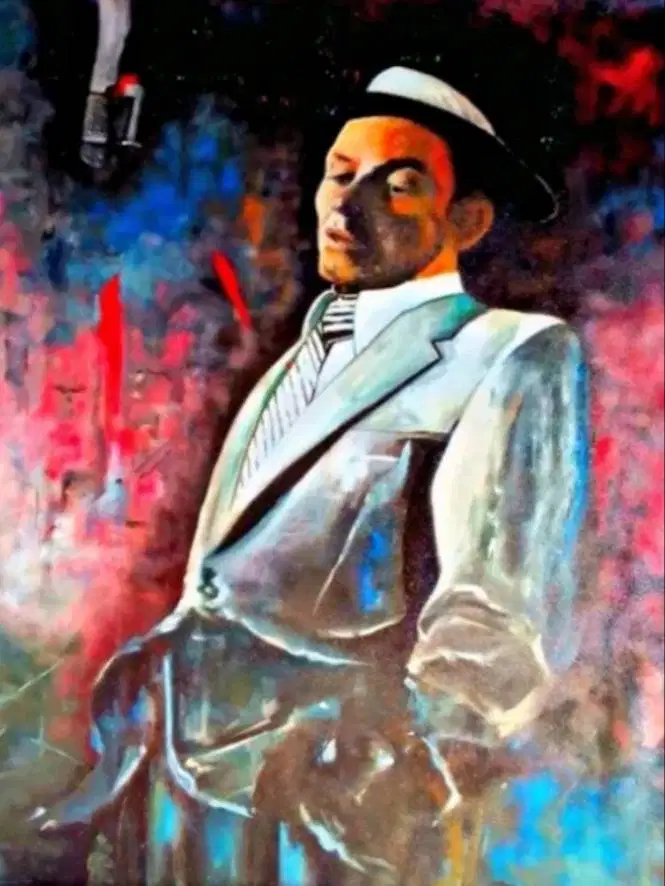 Lukisan cat minyak Frank Sinatra