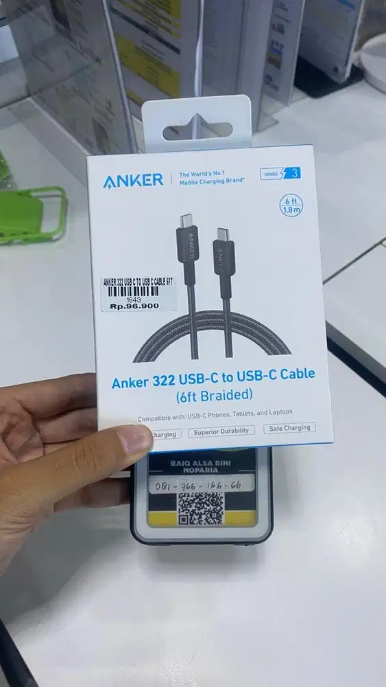 ANKER 322 USB C TO C CABLE 6FT