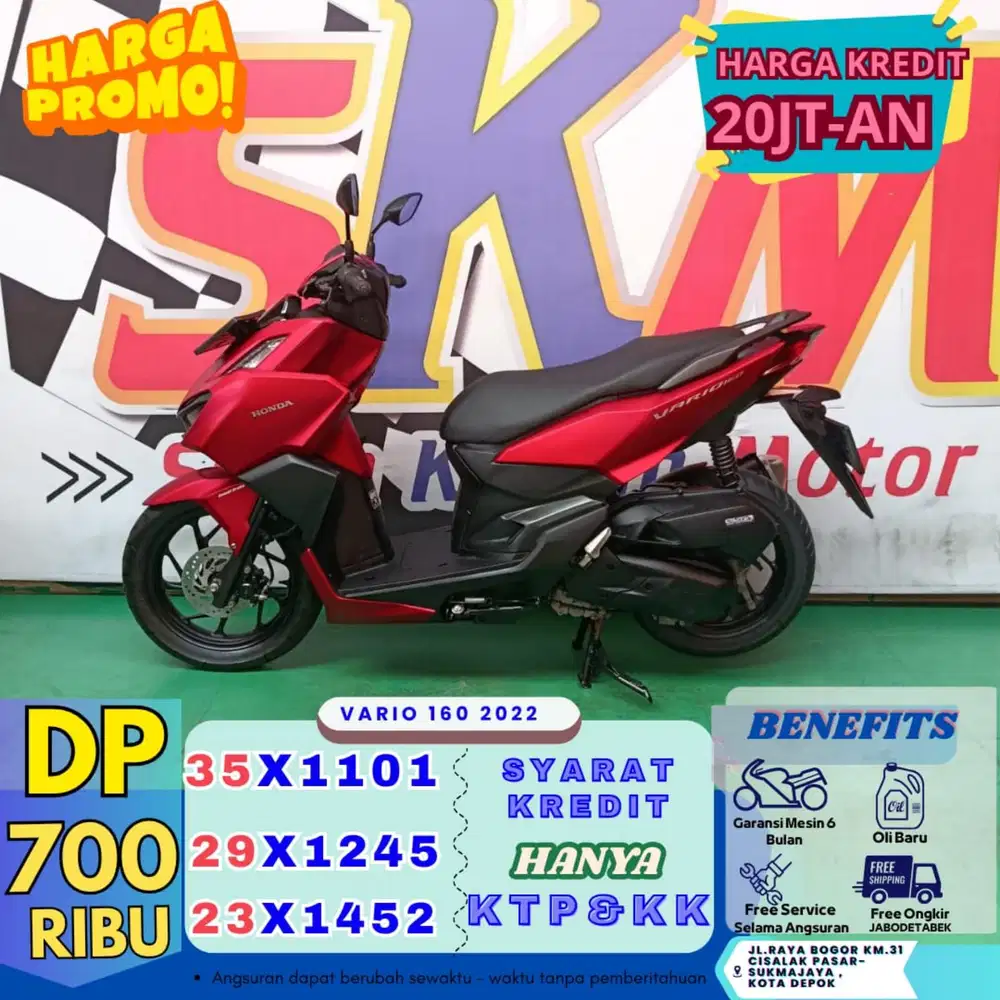 ( vario 160 2022 dp:700 servis gratis selama angsuran cash credit