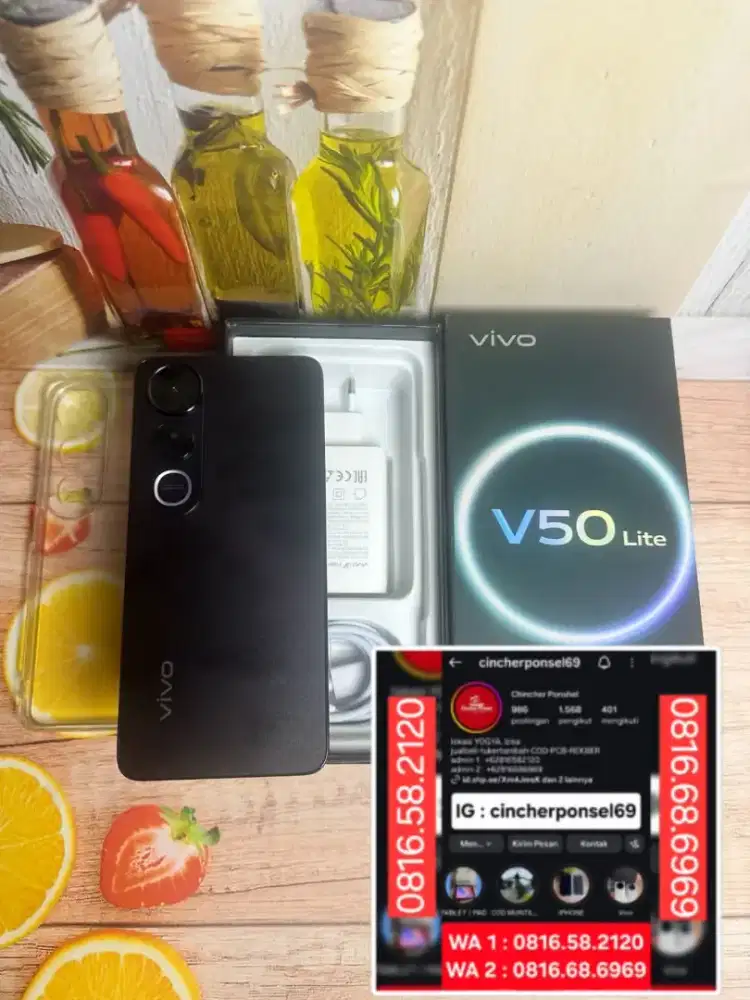 JUAL hp Vivo V50 Lite 8/256 mulus likenew istimewa grns resmi 06 2027