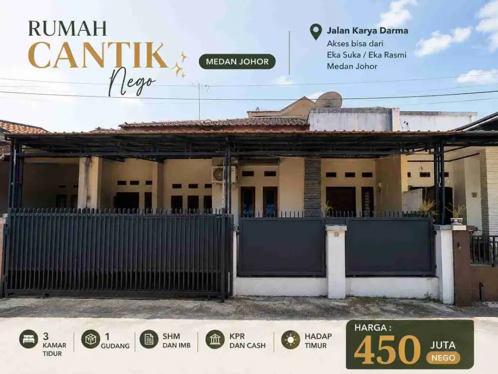 Rumah murah 3KT nego daerah karya darma eka suka akses karya jaya karya wisata medan johor