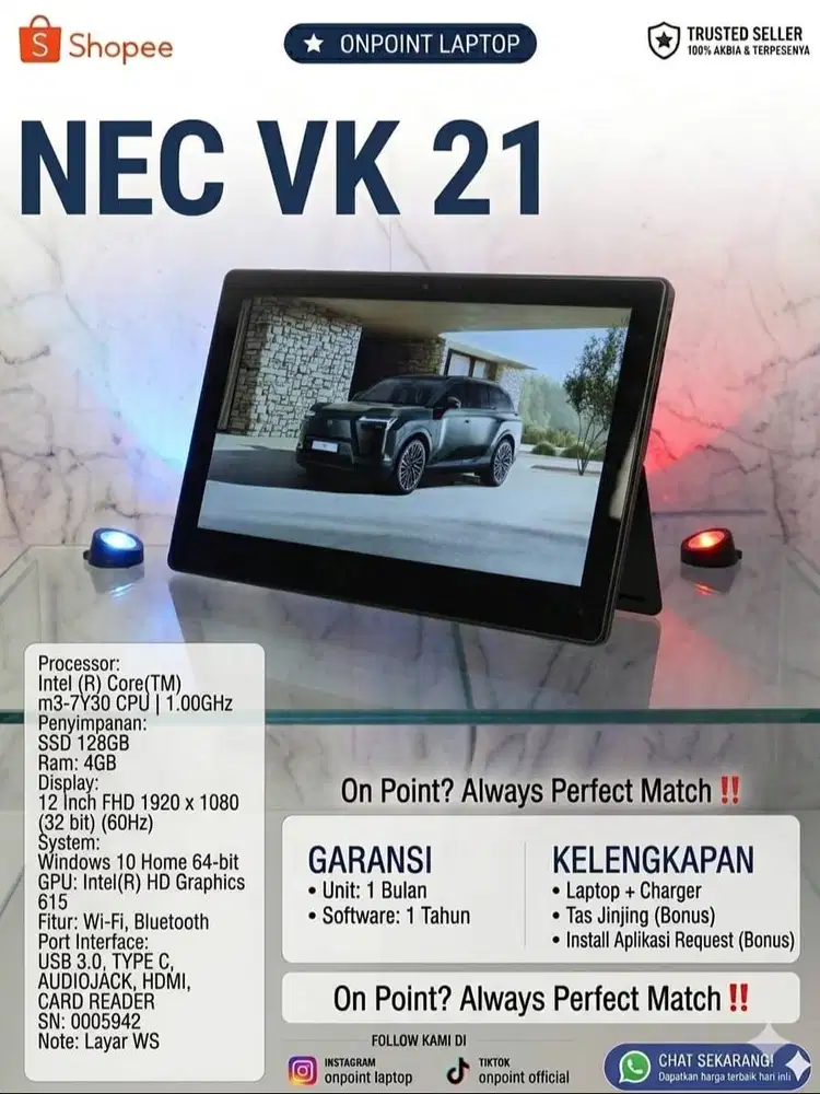 laptop Nec vk21 siap pakai , cocok kerja dan sekolah