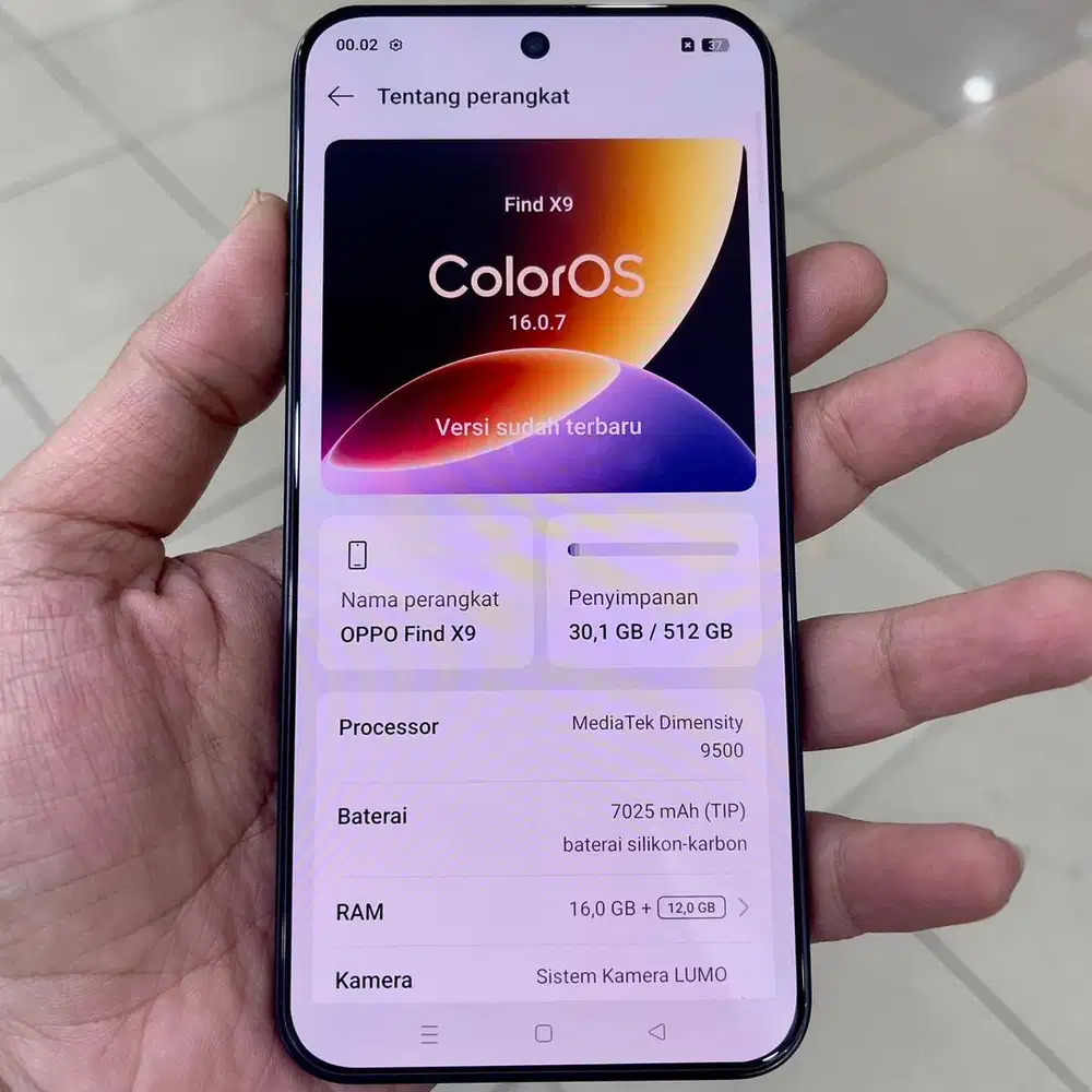 Oppo find x9 ram 16 / 512 resmi fullset original garansi