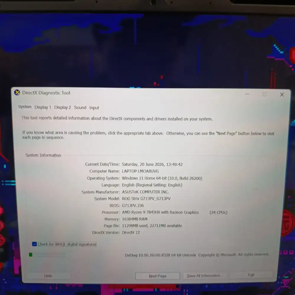 Asus Rog G17 RTX 4060 Vram 8Gb