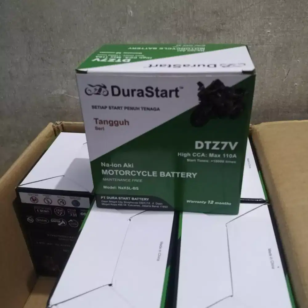 Aki Motor DuraStart seri DTZ7V tipe kering maintenance