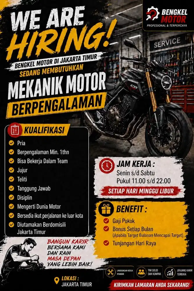 Mekanik Motor Berpengalaman