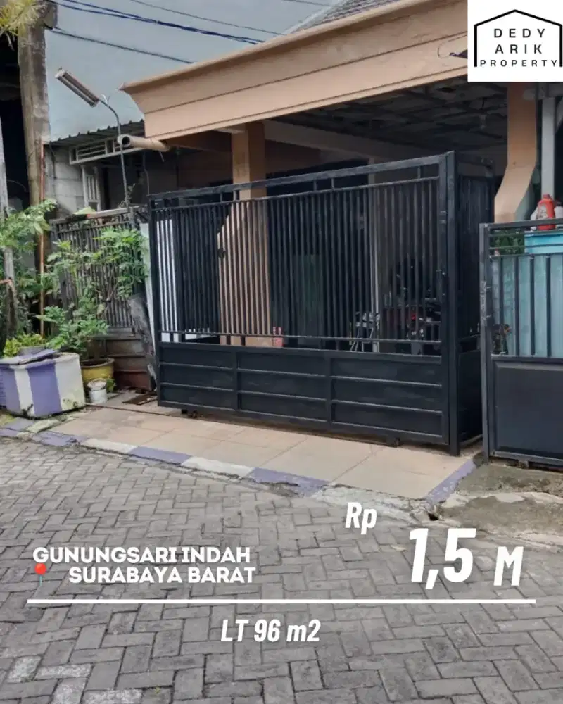 Rumah 2 Lantai 5 Kamar Tidur SHM Gunungsari Indah Surabaya Barat