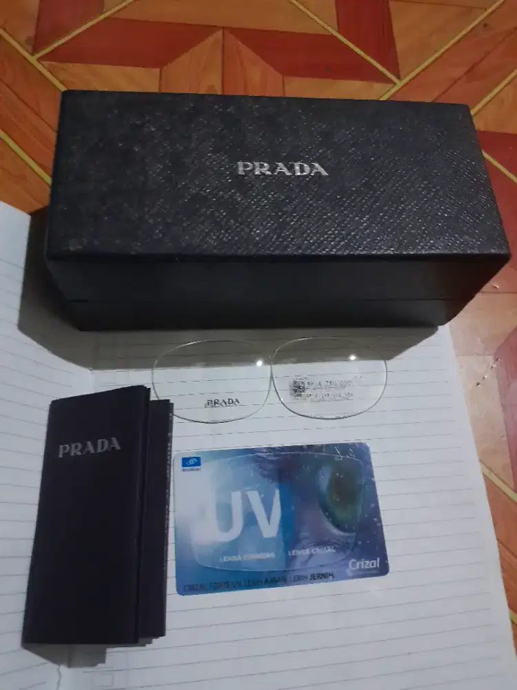 Original Box Kotak Kacamata Prada + Lensa Demo VPR09P-A Fullset