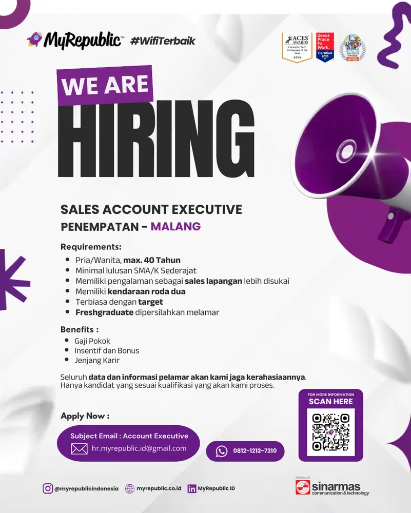SALES ACCOUNT EXECUTIVE PENEMPATAN - MALANG