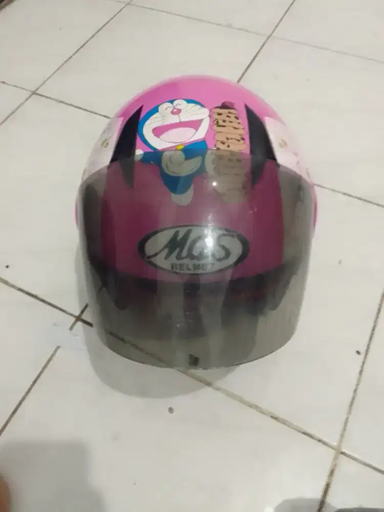 Helm MDS Doraemon Pink Size S Kaca Smoke COD Gejayan Jogja