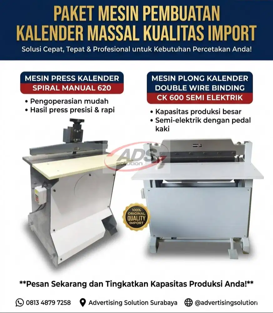 PAKET MESIN PEMBUATAN KALENDER MASSAL DENGAN HARGA TERJANGKAU