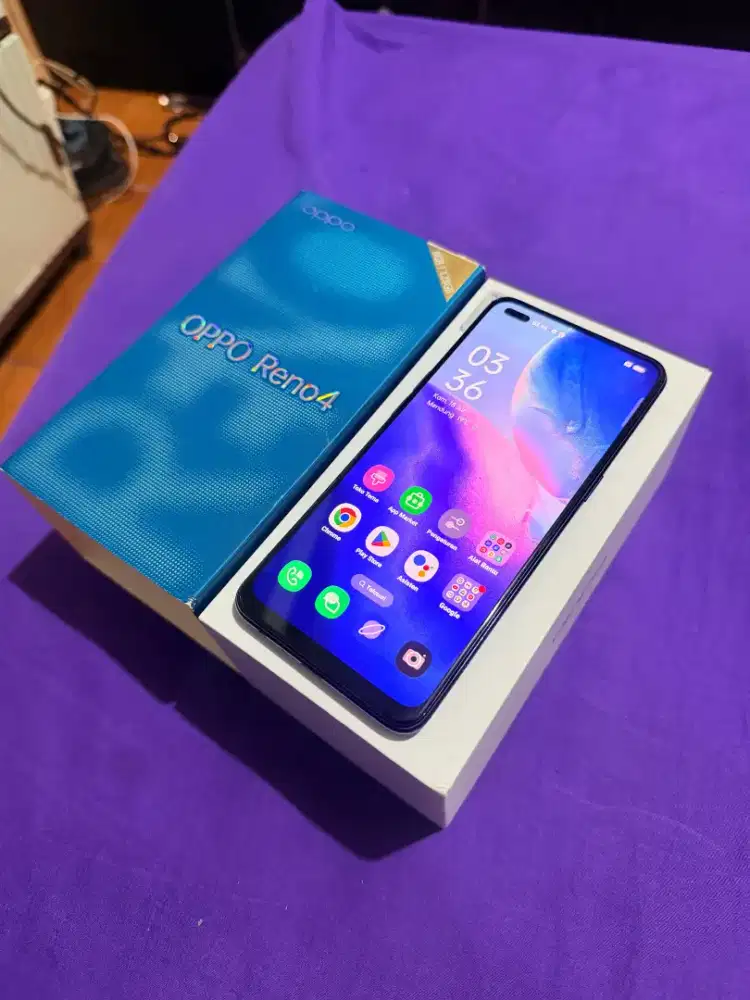 OPPO Reno 4 Ram 8/128GB ORIAN Fulldus  sidik jari layar PAMULANG UNPAM