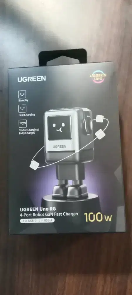 UGREEN ROBOT UNO SERIES CHARGER GAN NEXODE PD 100W - 45515B