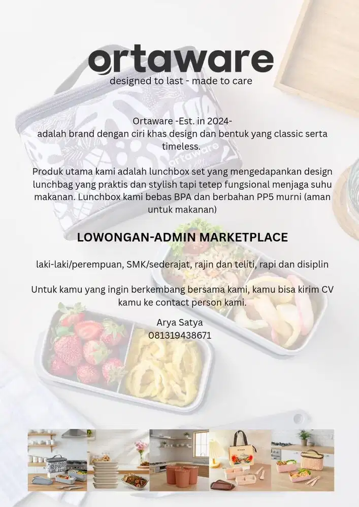 Lowongan Admin Marketplace