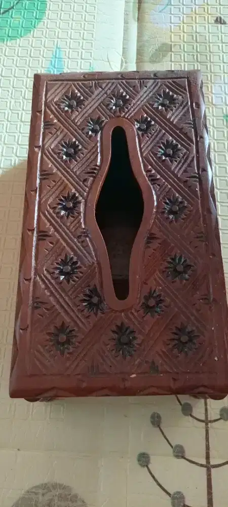 Tempat tisu bahan dari kayu jati