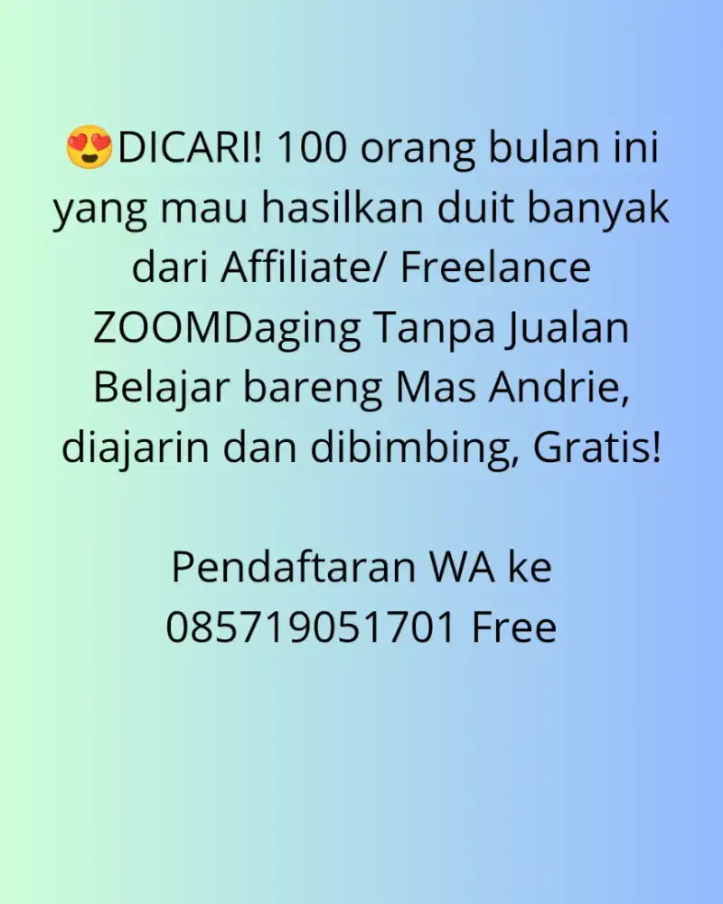 Dicari untuk Freelance Affiliate