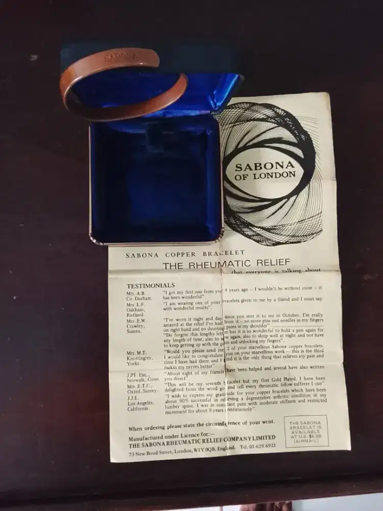 Gelang tembaga sabona