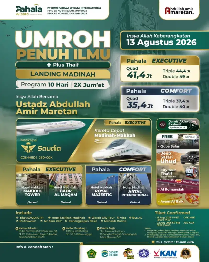 Paket Umroh 2026 2027 & Daftar Haji Khusus