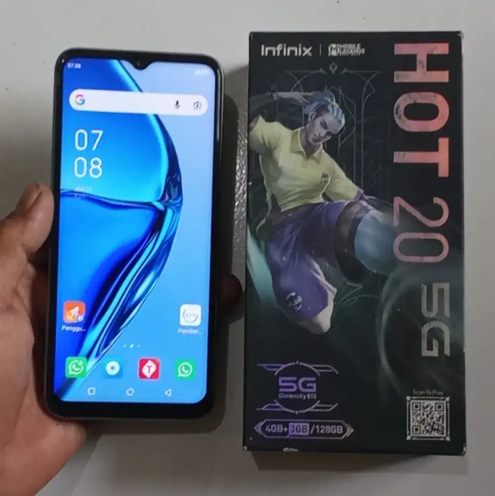 Infinix Hot 20 5G Normal, Lengkap, Siap pakai