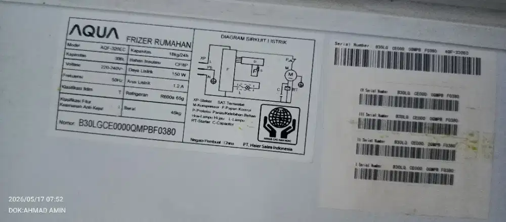 Di jual fizer secen