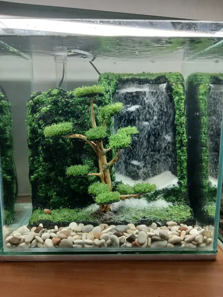 Aquarium akuarium air terjun rumput sintetis