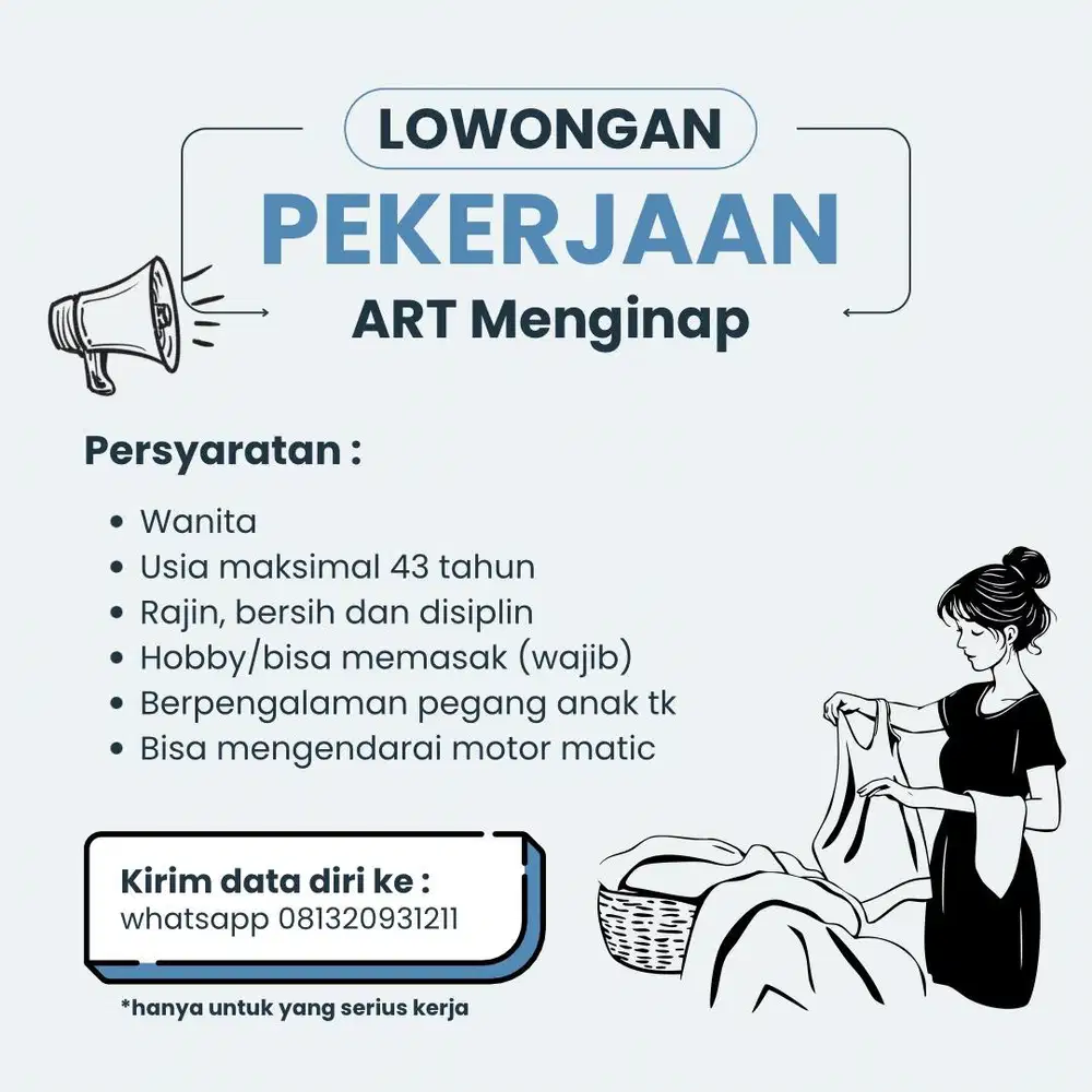Lowongan ART Menginap