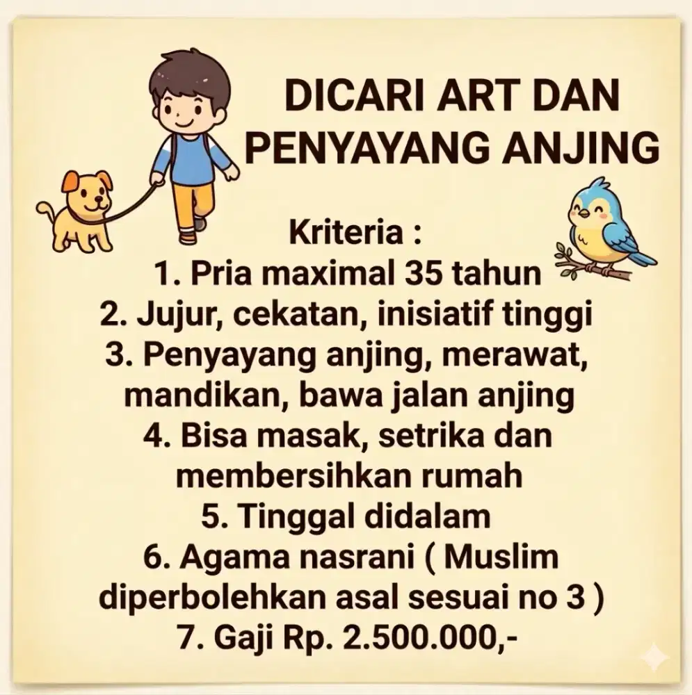 Di cari art rumah tangga laki laki